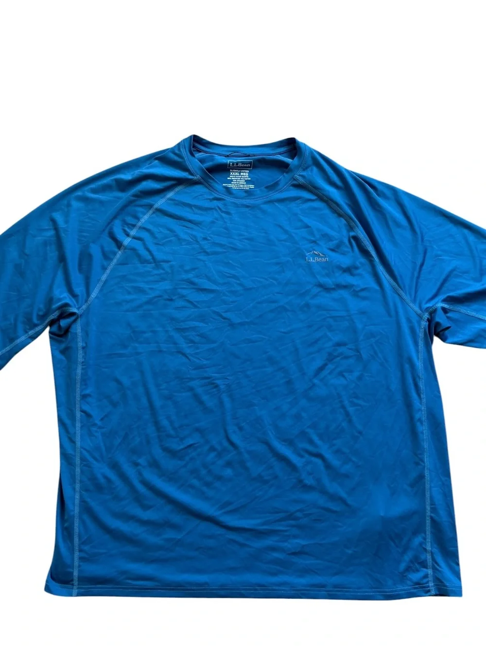 L.L. Bean Men’s Swift Cooling Rash Guard 3XL Blue Stretch Long Sleeve UPF 50+